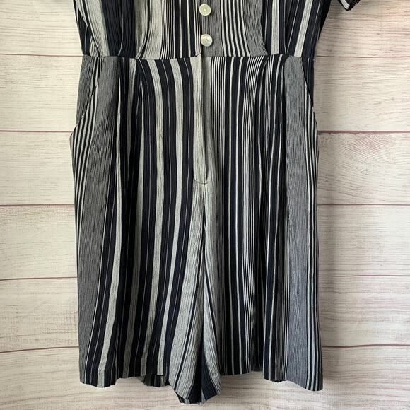 Vintage R.J. Stevens by Carol Escritor Romper Navy and Gray Stripes Size 12 - Picture 3 of 16